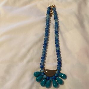 Blue and Gold Beaded Necklace